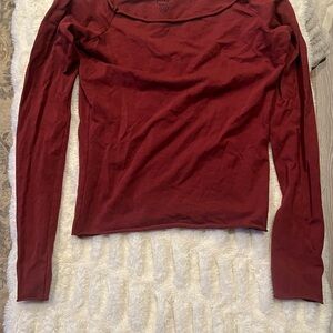 Women's Long Sleeve Top - Burgundy